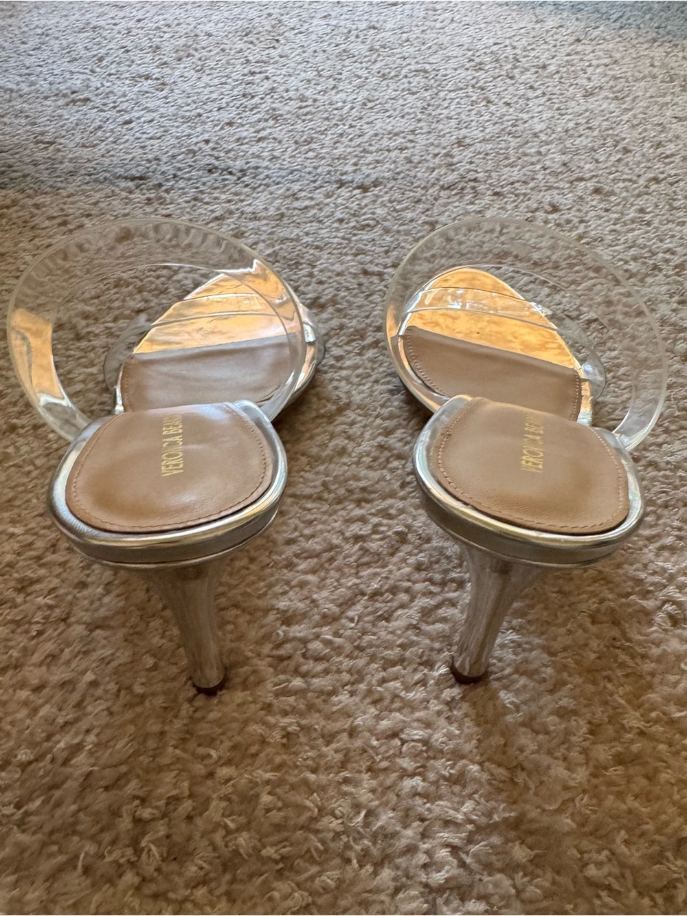 NEW Veronica Beard Asha 75 Sandals in Silver - Picture 9 of 11